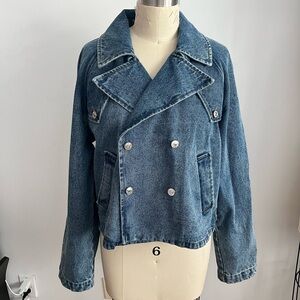 Steve Madden Double-Breasted Trench Jean Jacket small